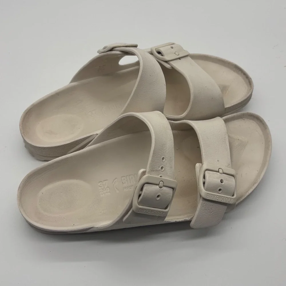 Birkenstock Arizona EVA Sandals Beige White Waterproof Slides EU 37 US 6-6.5
